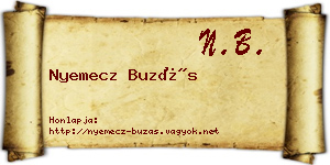 Nyemecz Buzás névjegykártya